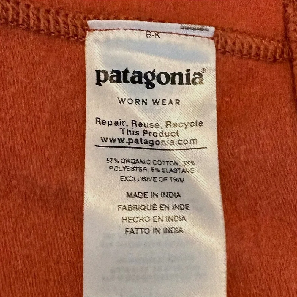 Patagonia‎ Fitz Roy Bison Ahnya Crew Small Earthy Rust Organic Cotton Minimalist